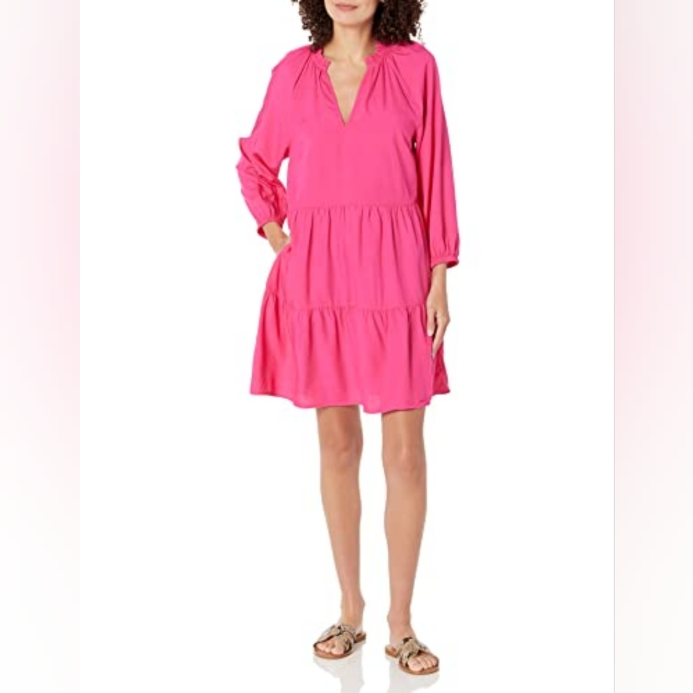 Chic Pink Long Sleeve Dress